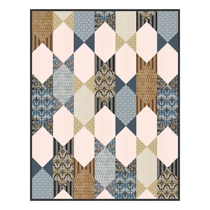 Digitally Printed Quilt Top - Abigail Quilt - 56"x72"