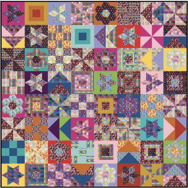 Digitally Printed Quilt Top - Piecework Quilt - 72"x72"