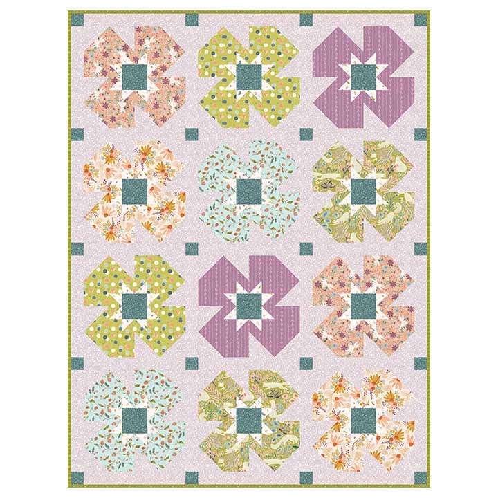 Digitally Printed Quilt Top - Summer Garden - 56"x74"