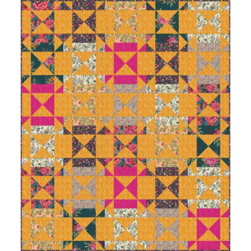 Digitally Printed Quilt Top - Faceted Bohemia - 60"x66"