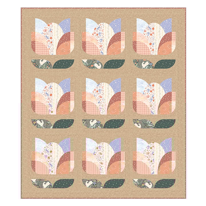 Digitally Printed Quilt Top - Spring Equinox - 70"x81"