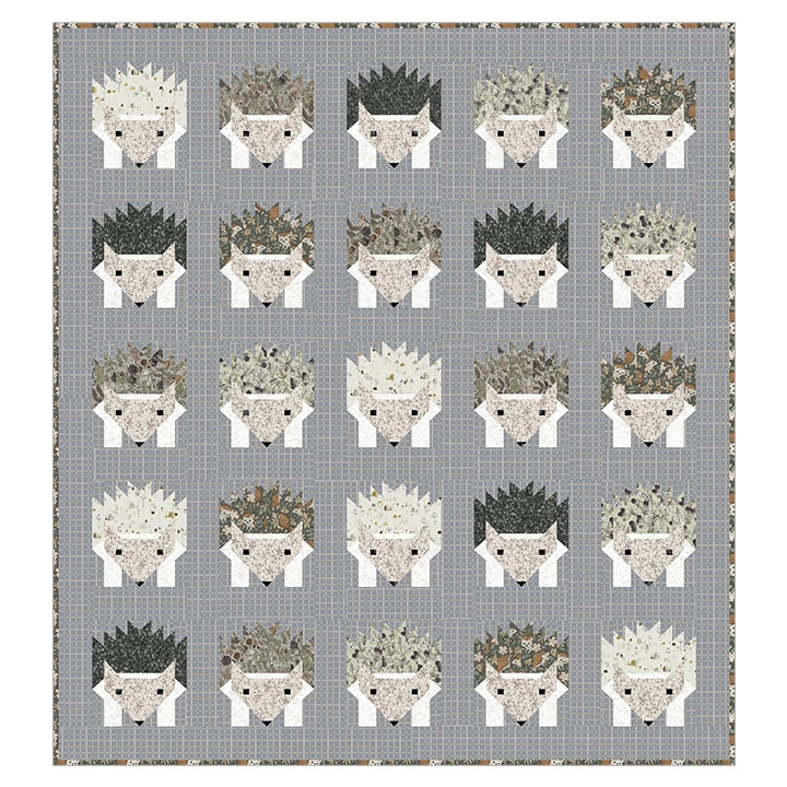 Digitally Printed Quilt Top - Hazel Hedgehog - 56"x61"