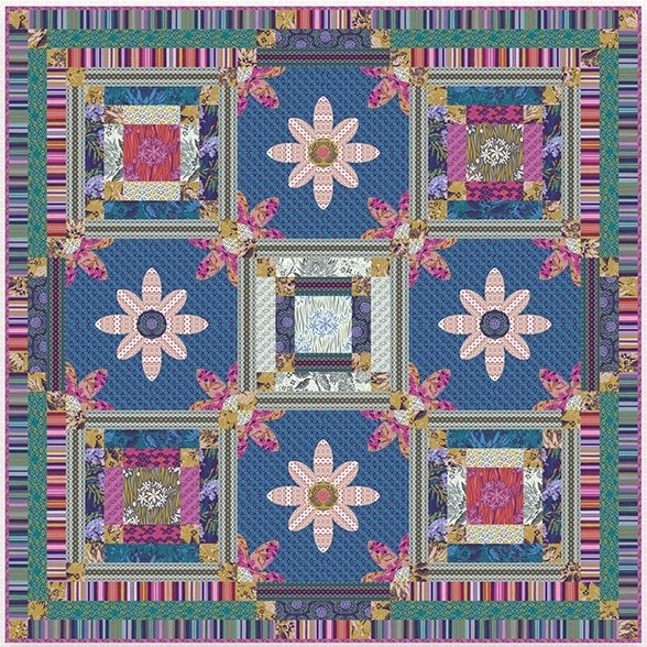 Digitally Printed Quilt Top - Sidewalk Glances - 76"x76"