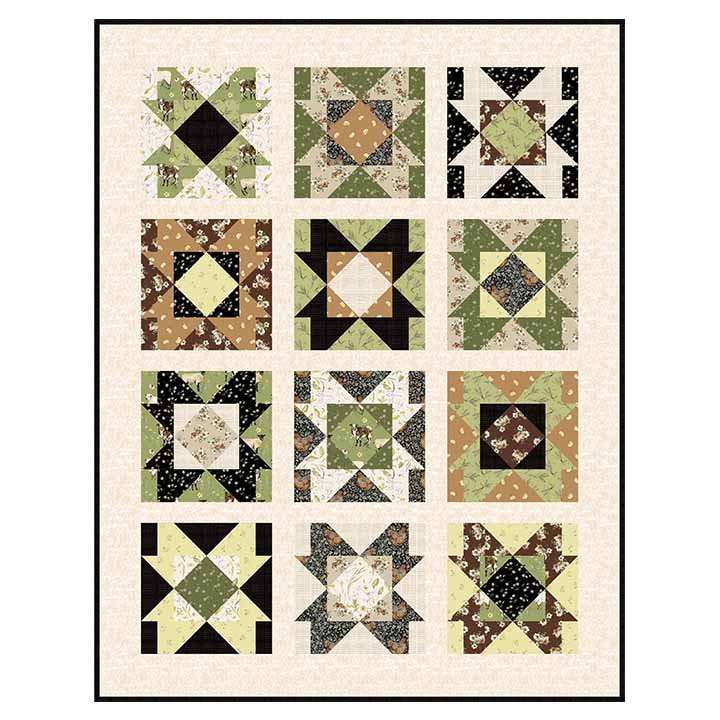 Digitally Printed Quilt Top - Prairie Rose - 48"x62"