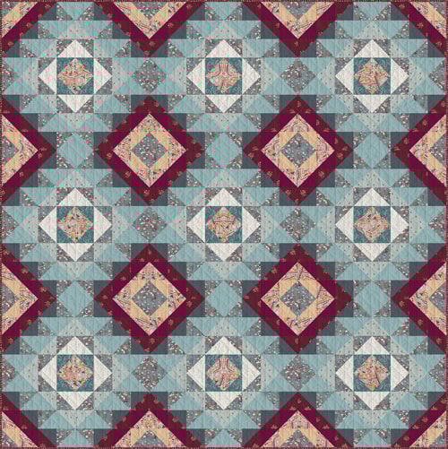 Digitally Printed Quilt Top - Rustic Reflections - 60"x60"