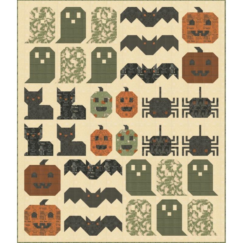 Digitally Printed Quilt Top - Haunting Good Time - 69"x62.2"