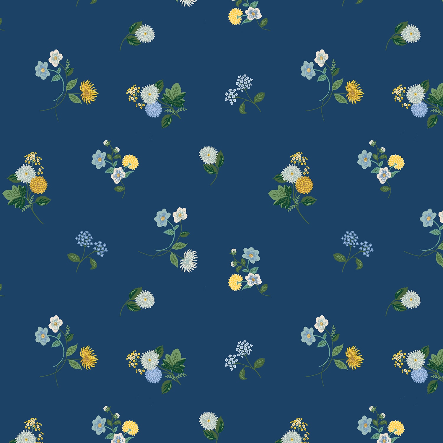 Ditsy Dahlia - Navy RAYON