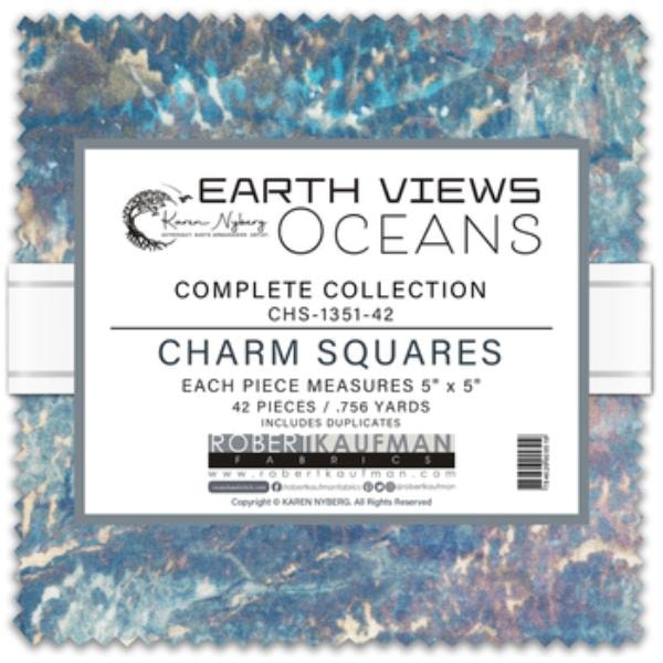 Earth Views Oceans Charm Pack | Karen Nyberg | 42 - 5" Squares