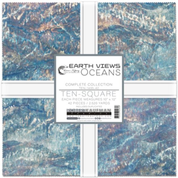 Earth Views Oceans Layer Cake | Karen Nyberg | 42 - 10" Squares