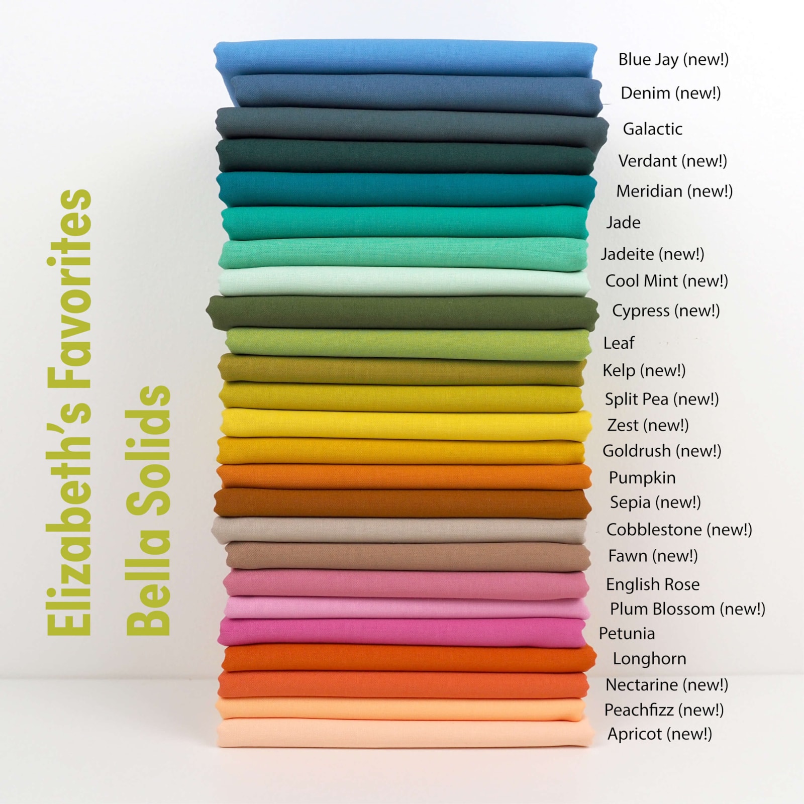 Elizabeth's Favorites Bella Solids Layer Cake | 42 - 10" Squares