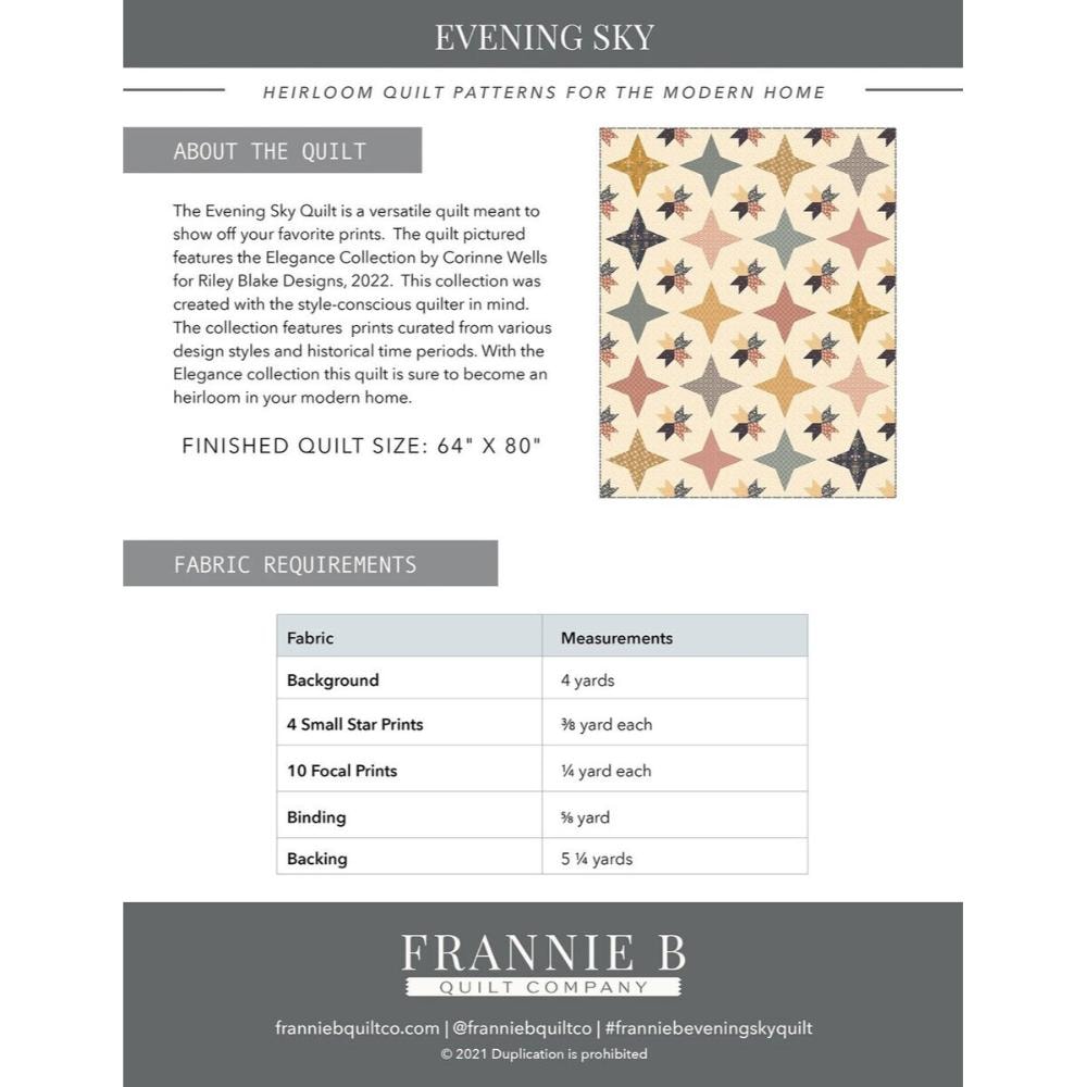 Evening Sky Quilt Pattern | Frannie B Quilt Company