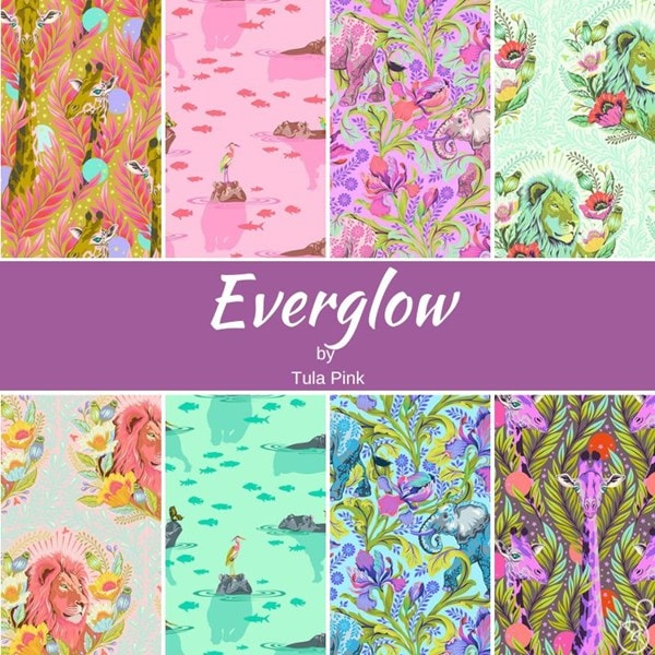 Everglow Fat Quarter Bundle | Tula Pink | 8 FQs