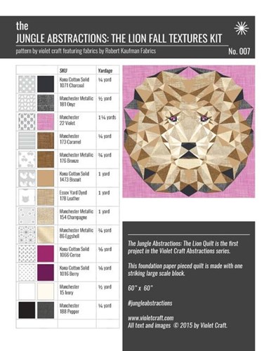 Lion Abstractions Quilt Kit in Fall Textures