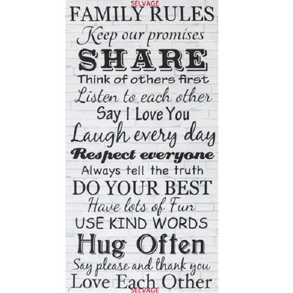 Family Rules 24" Panel 