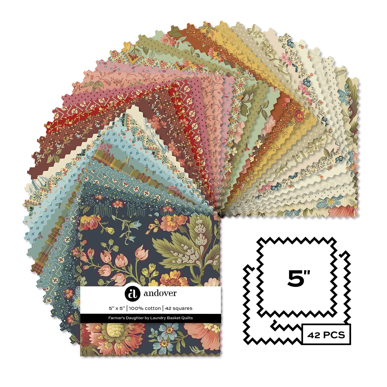 Farmer's Daughter Charm Pack | Laundry Basket Quilts | 42 PCs