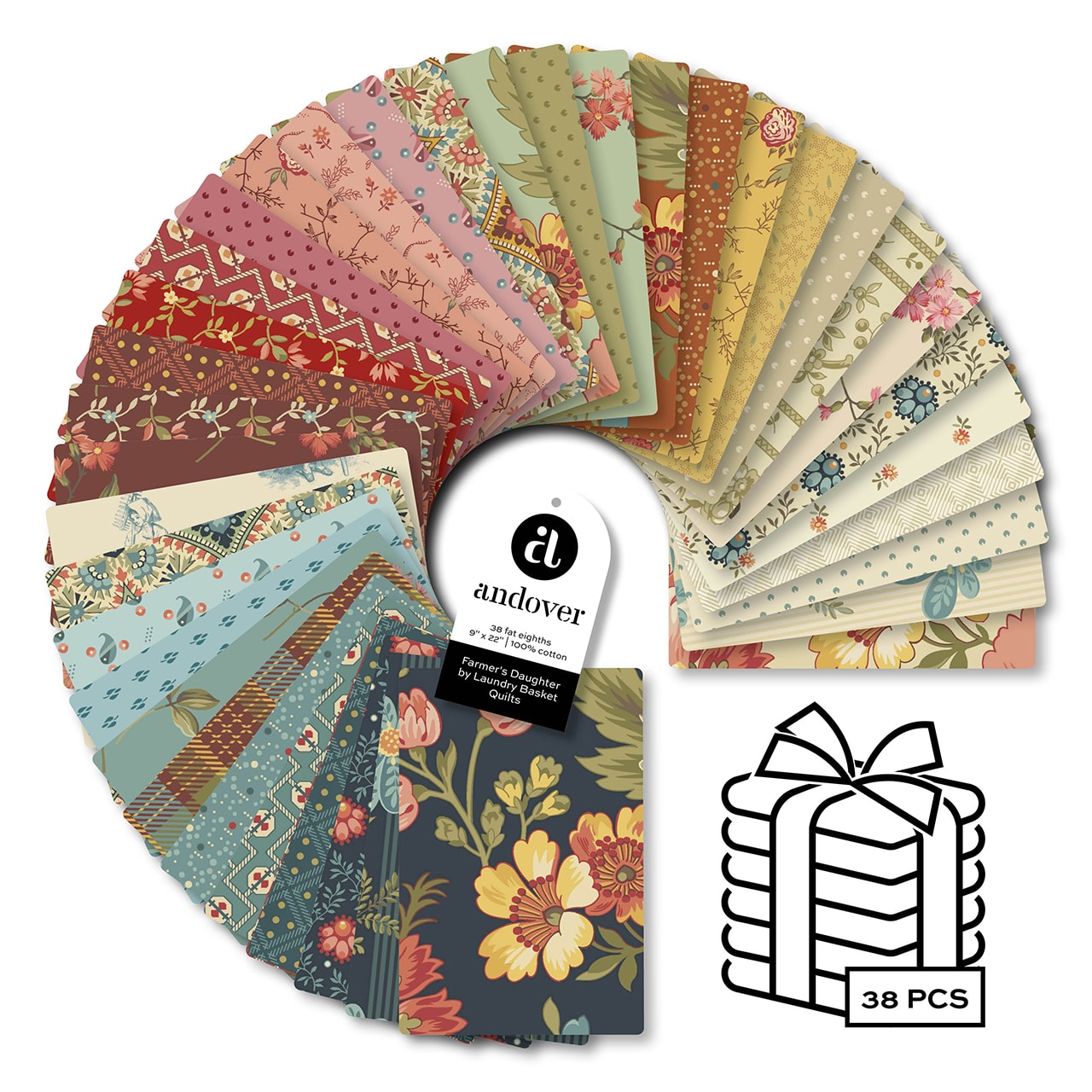 Farmer's Daughter Fat Eighth Bundle | Laundry Basket Quilts | 38 F8S