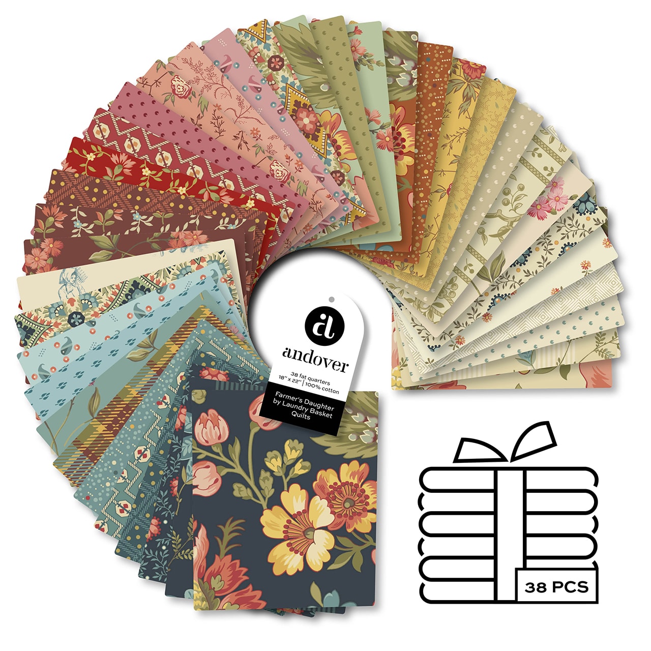 Farmer's Daughter Fat Quarter Bundle | Laundry Basket Quilts | 38 FQs