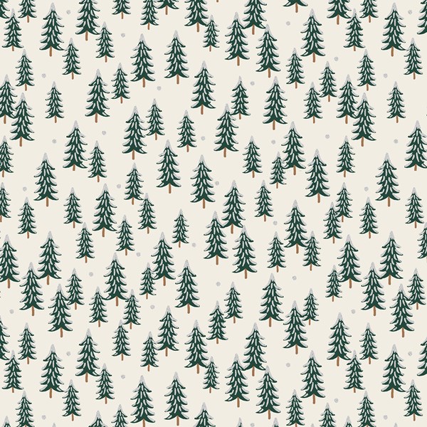 Fir Trees - Silver Metallic