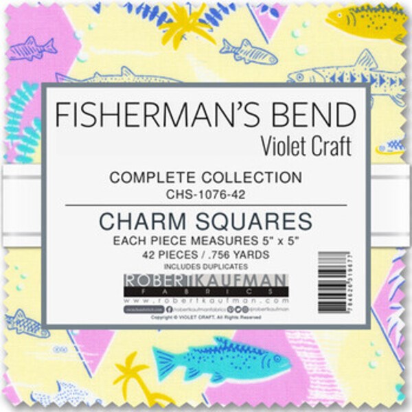 Fisherman's Bend Charm Pack | Violet Craft | 42 - 5" Squares