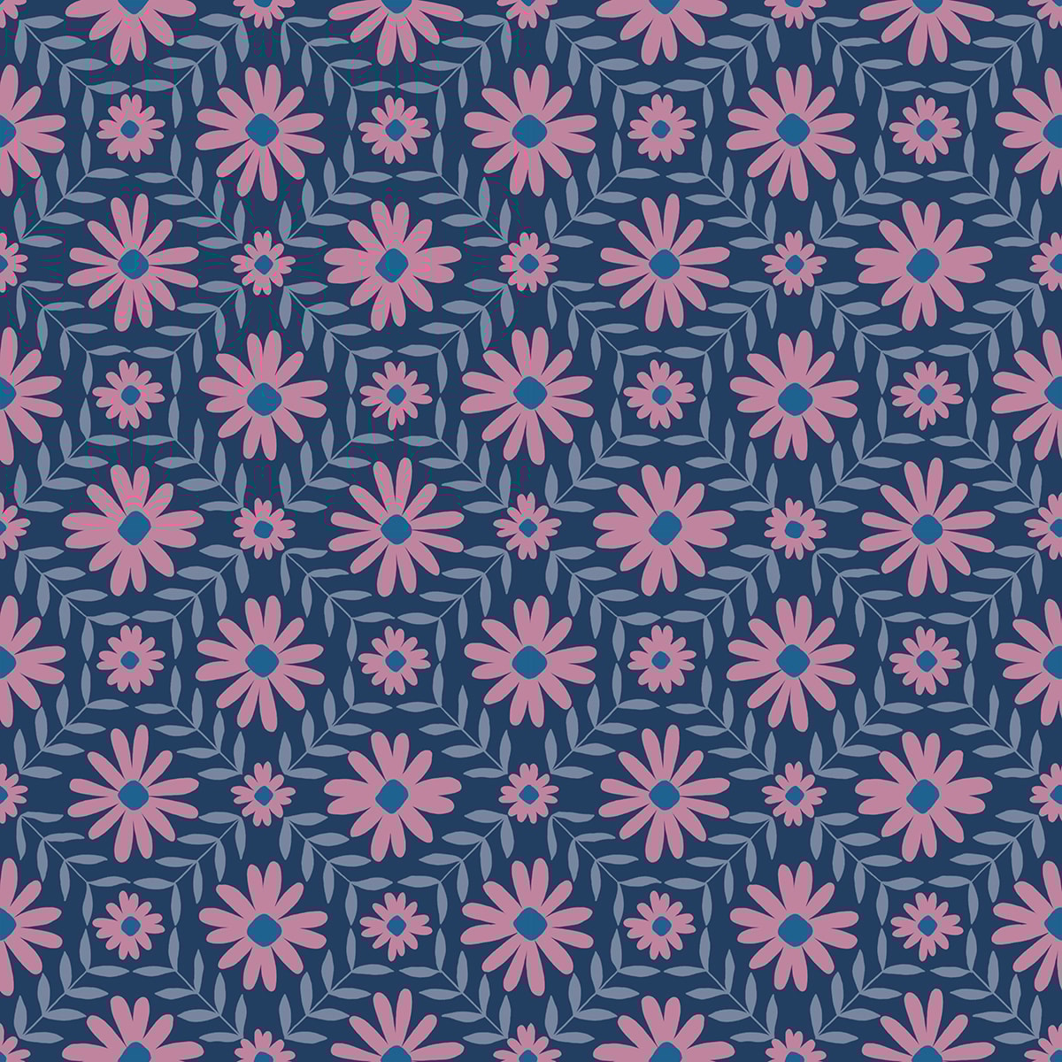 Floral Endpaper - Bluebell