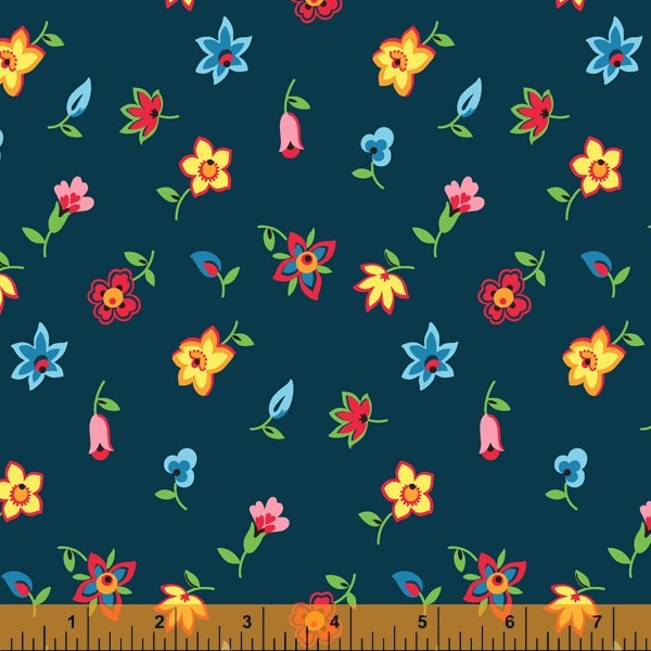 Floral Toss - Navy