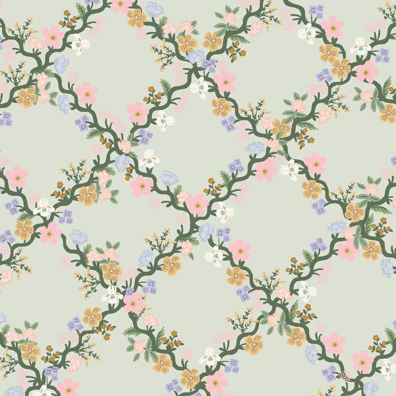 Floral Trellis - Green