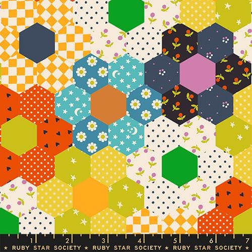 Flower Garden Hexie - Warm Red