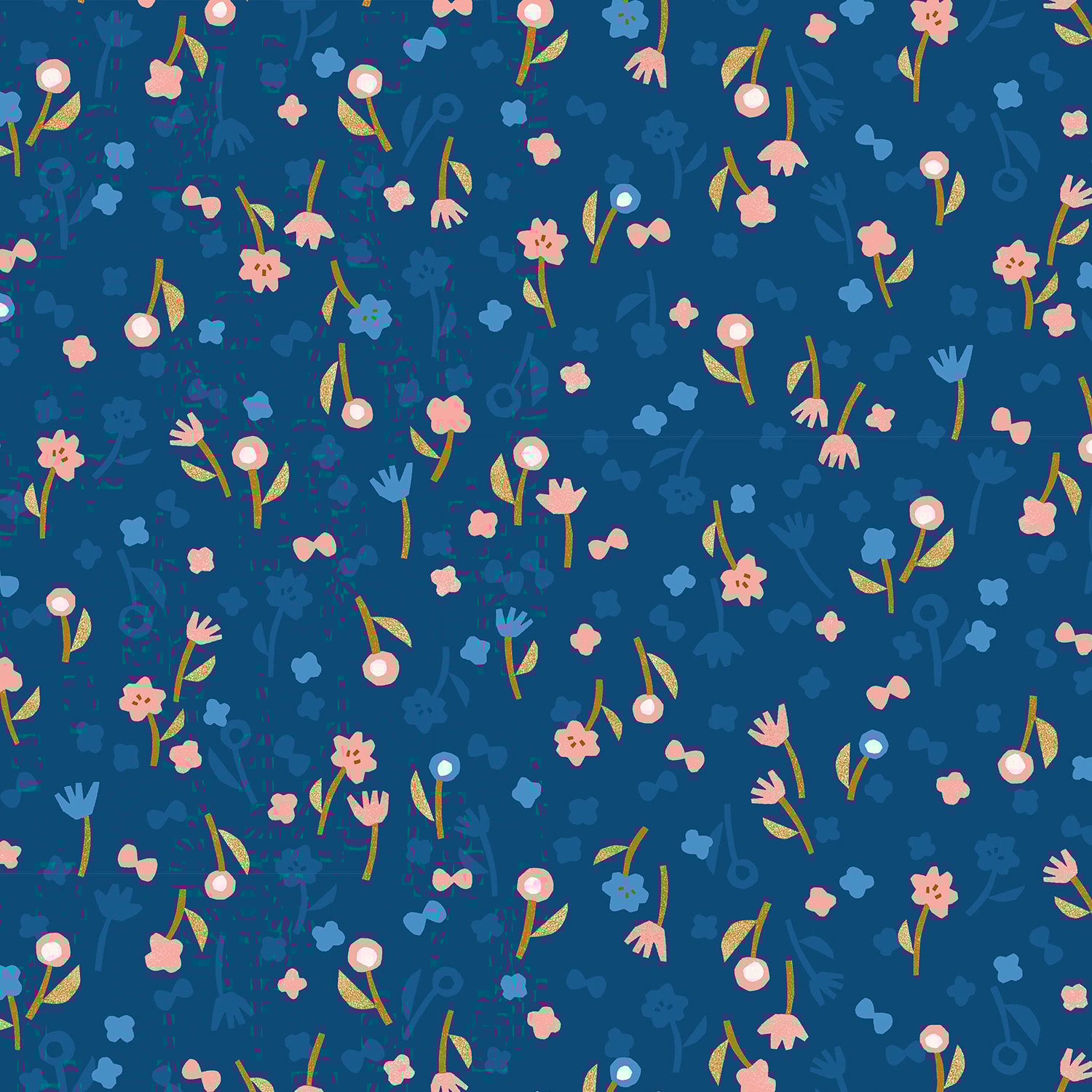 Flower Picking - Blue RAYON