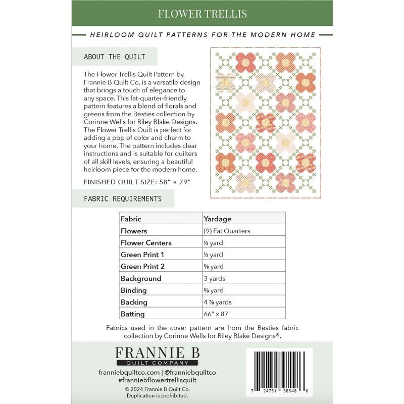 Flower Trellis Quilt Pattern | Frannie B Quilt Company