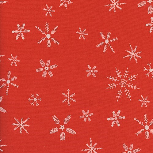 Flurry in Red UNBLEACHED QUILTING COTTON