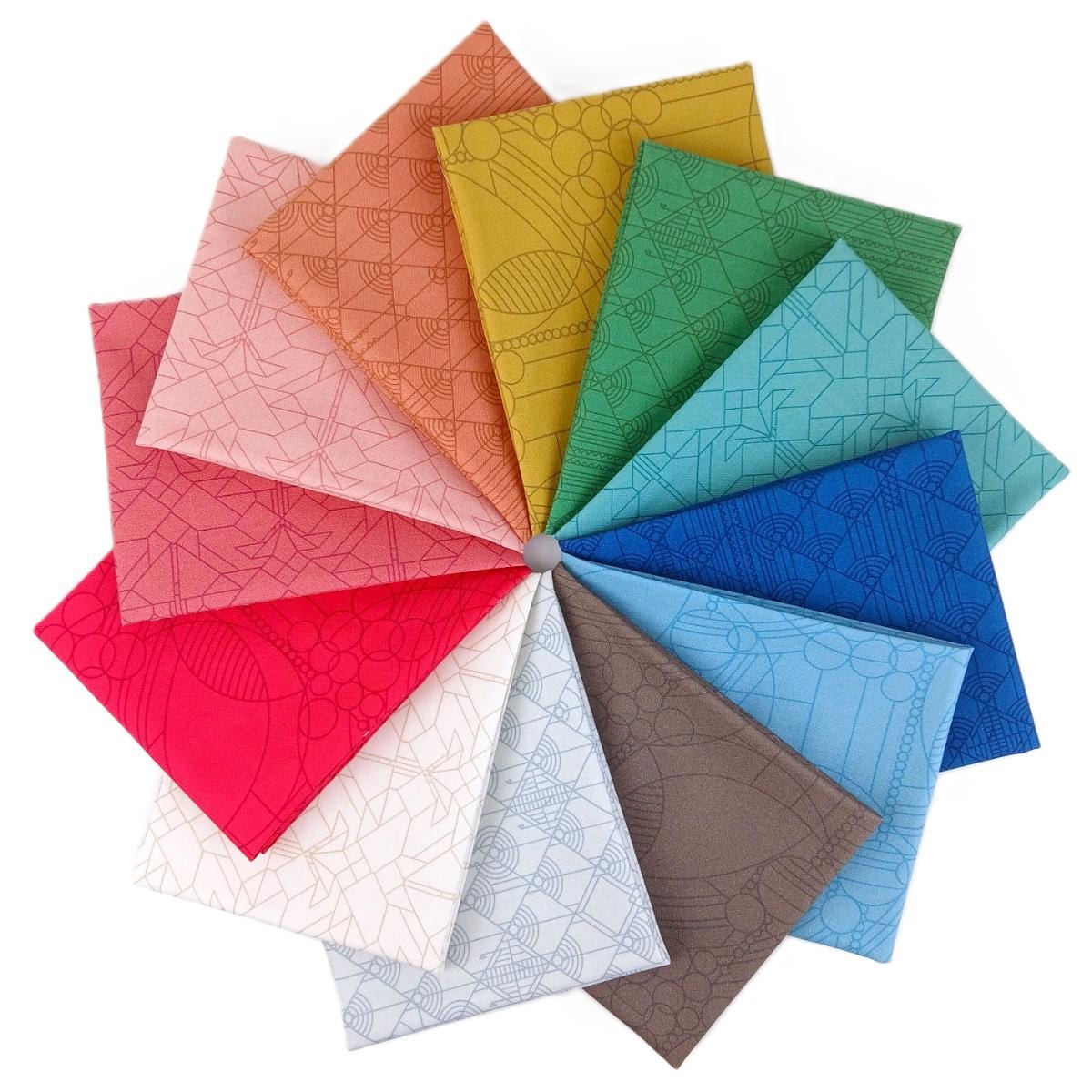 FLW Tone on Tone Fat Quarter Bundle | Frank Lloyd Wright | 12 FQs