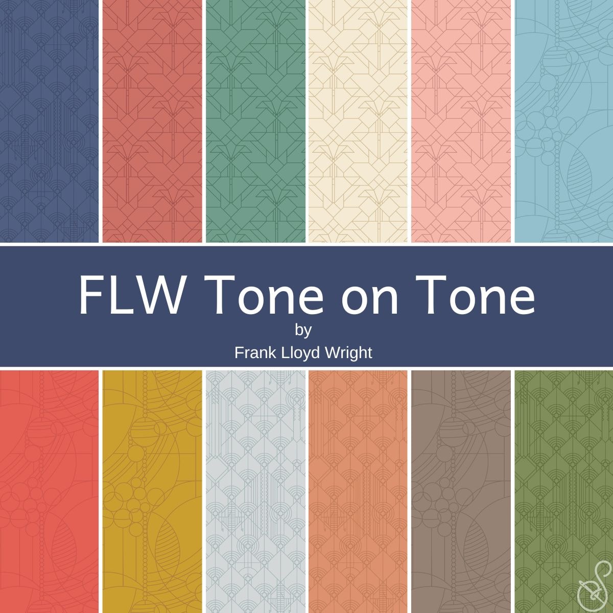 FLW Tone on Tone Fat Quarter Bundle | Frank Lloyd Wright | 12 FQs