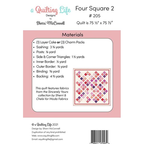 Four Square 2 Quilt Pattern | A Quilting Life