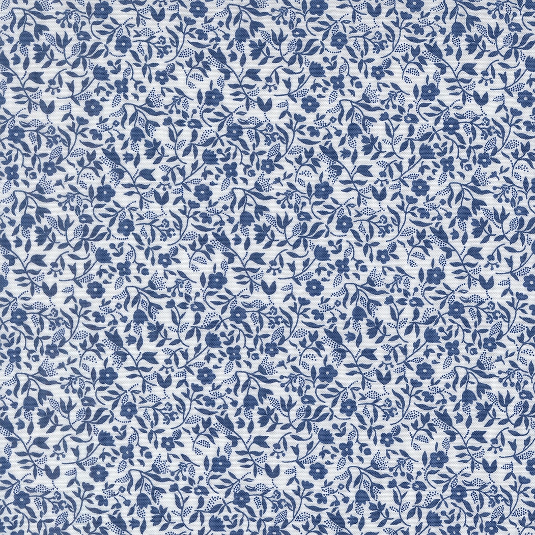 Frolic Floral - White Navy