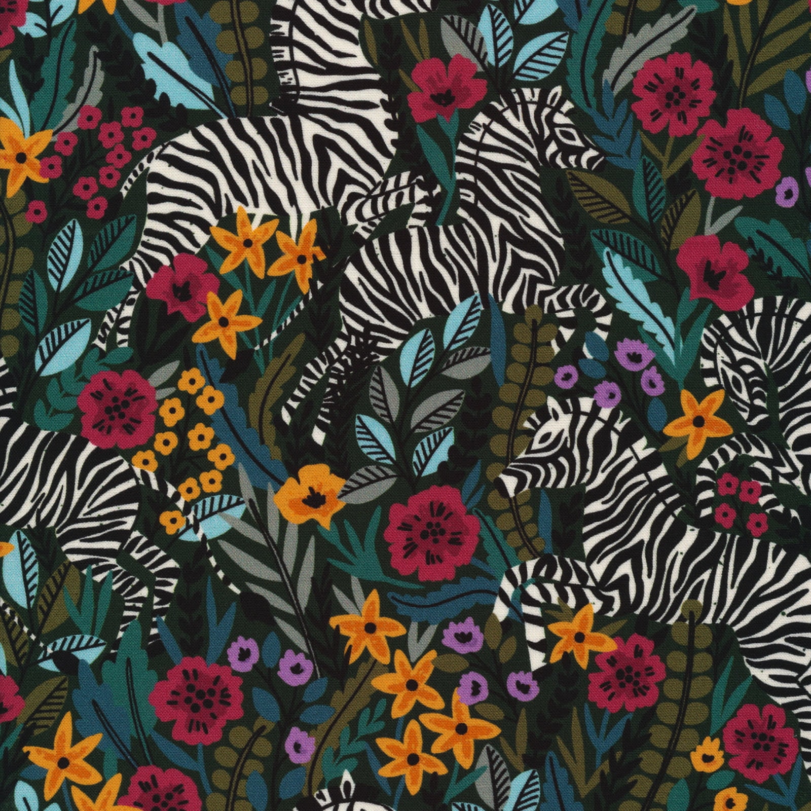 Frolicking Zebras - Green