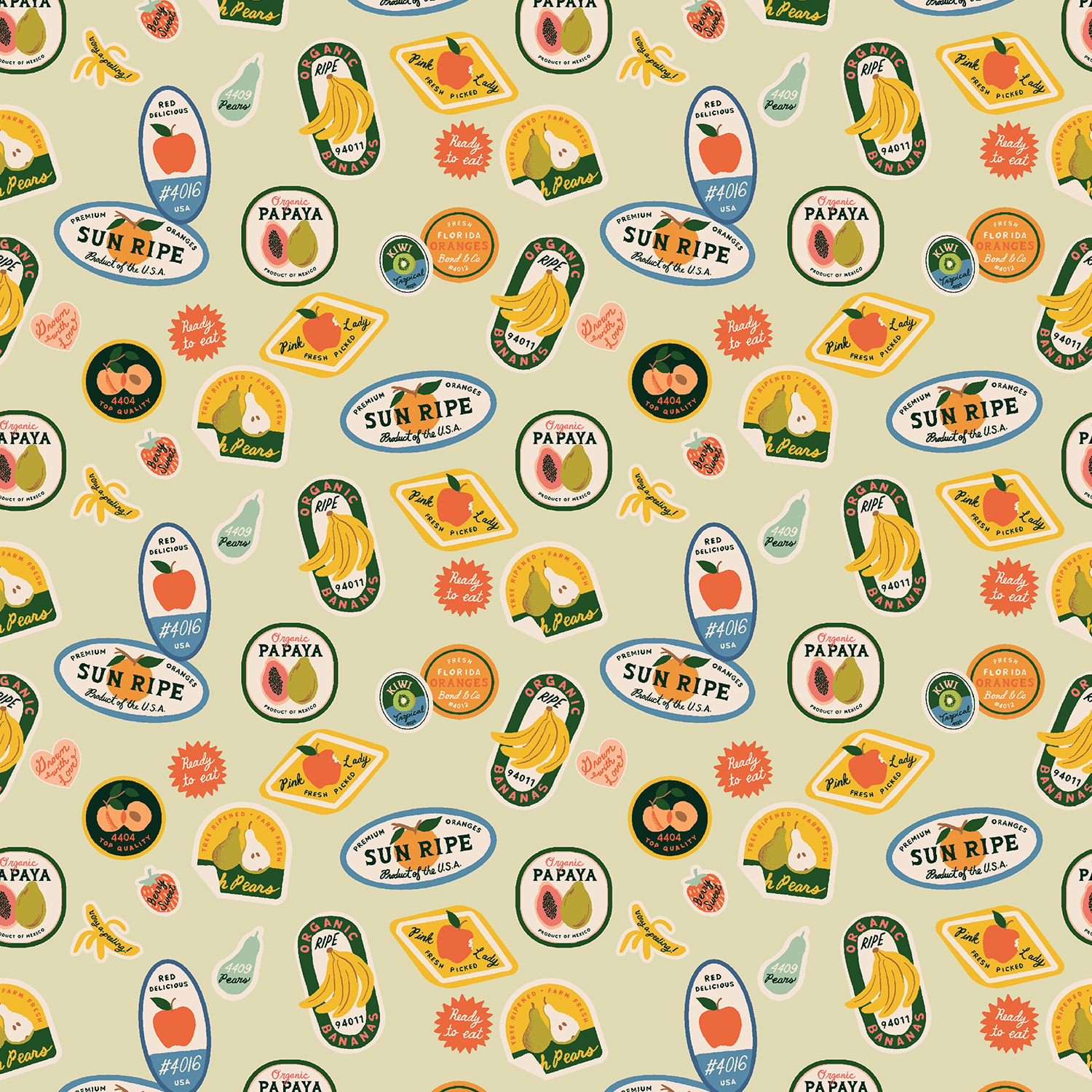 Fruit Stickers - Khaki