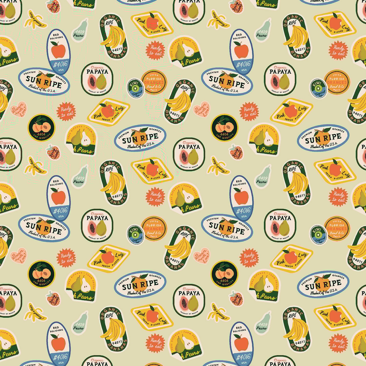 Fruit Stickers - Khaki