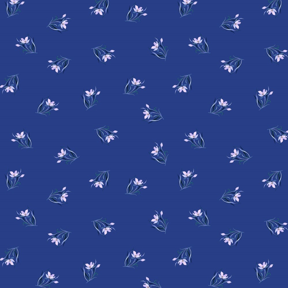 Full Moon Flowers - Navy