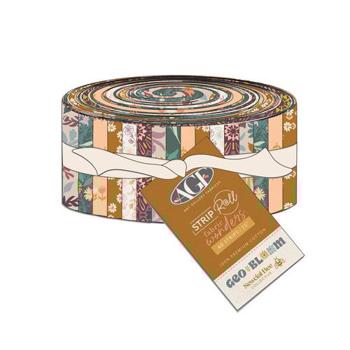 GeoBloom Strip Roll | Sewcial Bee Collective | 40 - 2.5" Strips