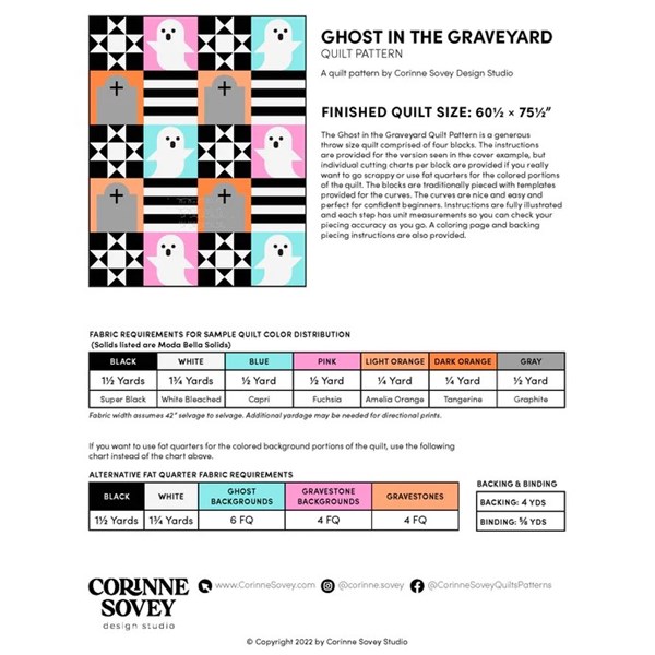 Ghost in the Graveyard Quilt Pattern | Corinne Sovey