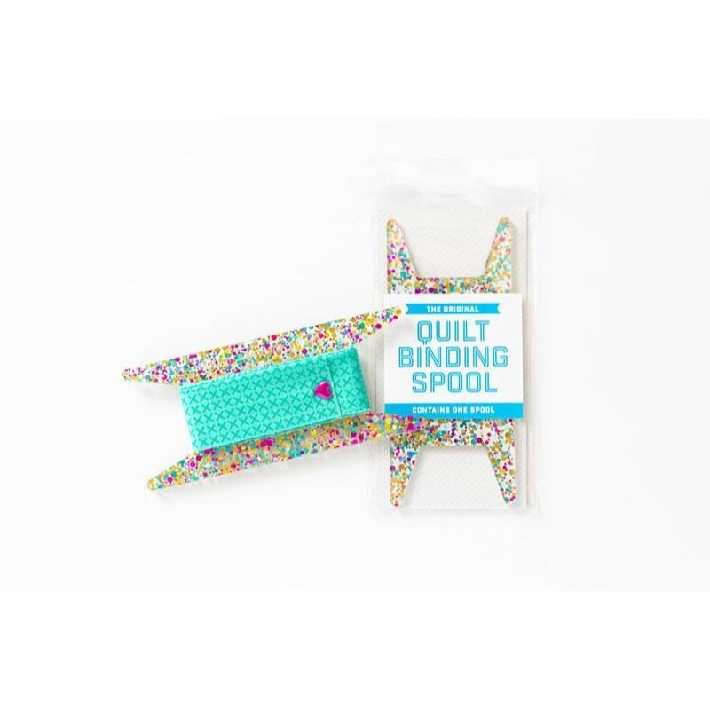 Glitter Quilt Binding Spool - Teal/Aqua/Gold