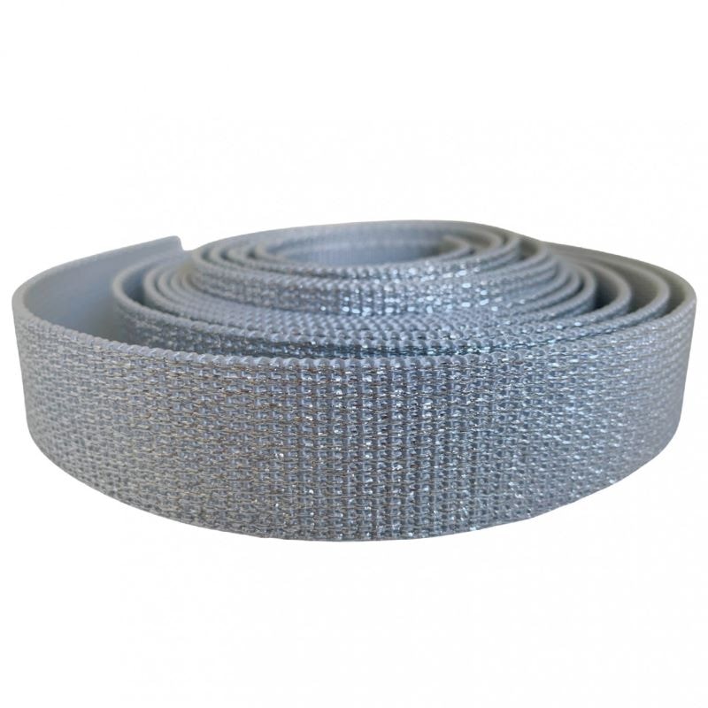 Glitter Webbing - Silver - 1.25"