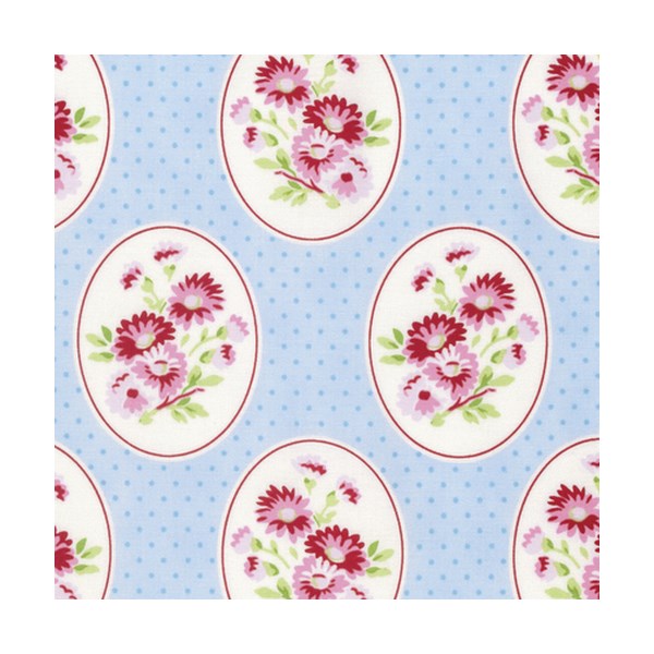 Rambling Rose Granny Wallpaper - Blue