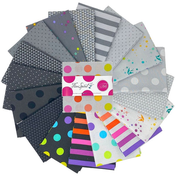 True Colors Graywork Charm Pack | Tula Pink | 42 PCs