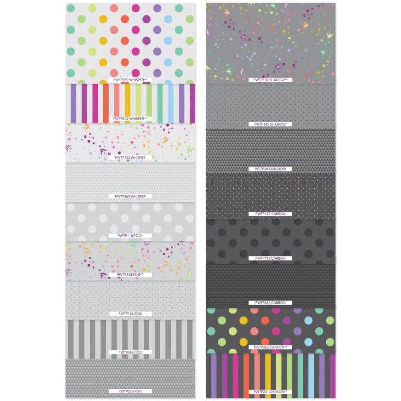 True Colors Graywork Mini Charm Pack | Tula Pink | 42- 2.5" Squares