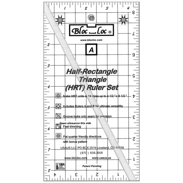 Half Rectangle Triangle Ruler by Bloc Loc