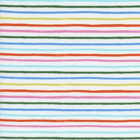Happy Stripes in Cream LAWN