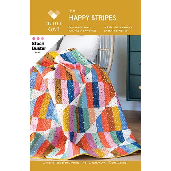 Happy Stripes Quilt Pattern | Quilty Love