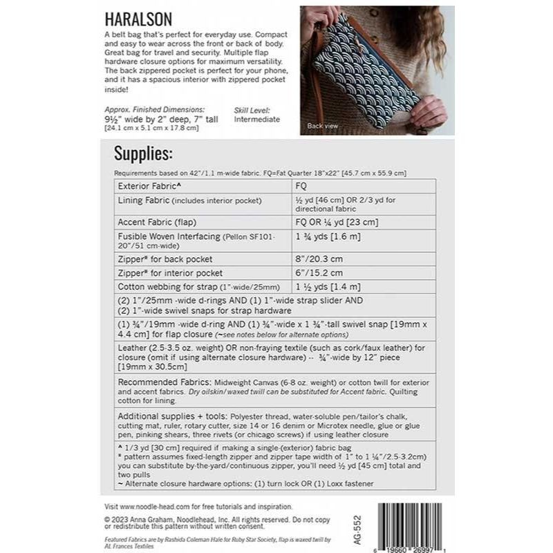 Haralson Bag Pattern | Noodlehead