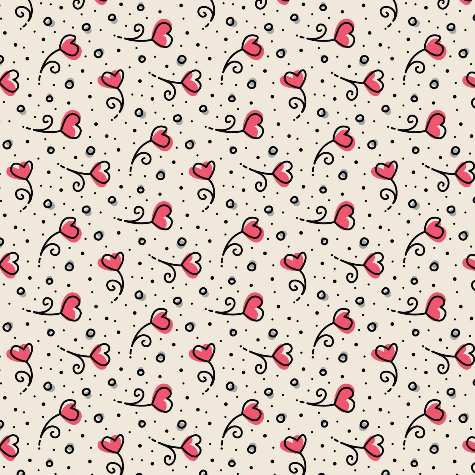 Heart Posy - Ivory/Pink